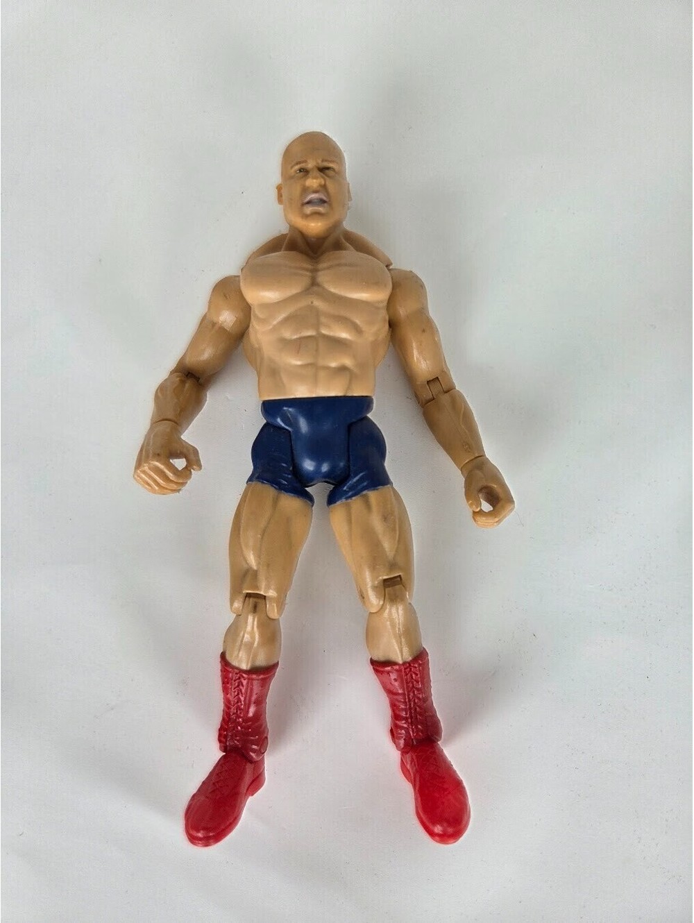 WWE Kurt Angle Action Figure Jakks Pacific Red Boots Blue Trunks 2000s Era